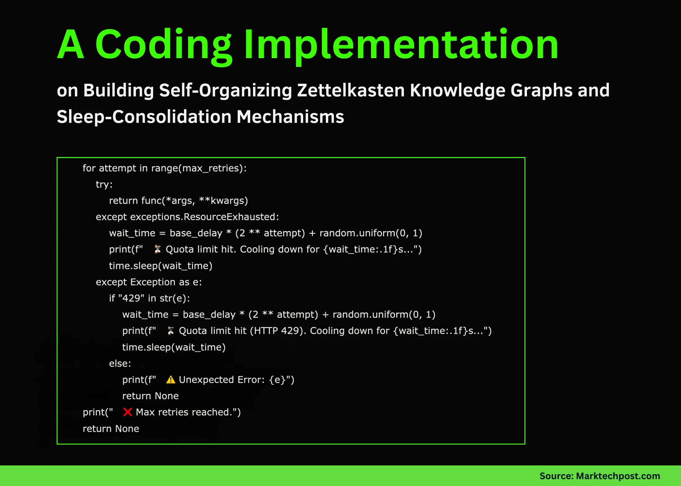 A Coding Implementation on Building Self-Organizing Zettelkasten Knowledge Graphs and Sleep-Consolidation Mechanisms