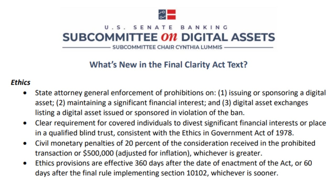 What's New in the Final CLARITY Act Ahead of the Senate Vote